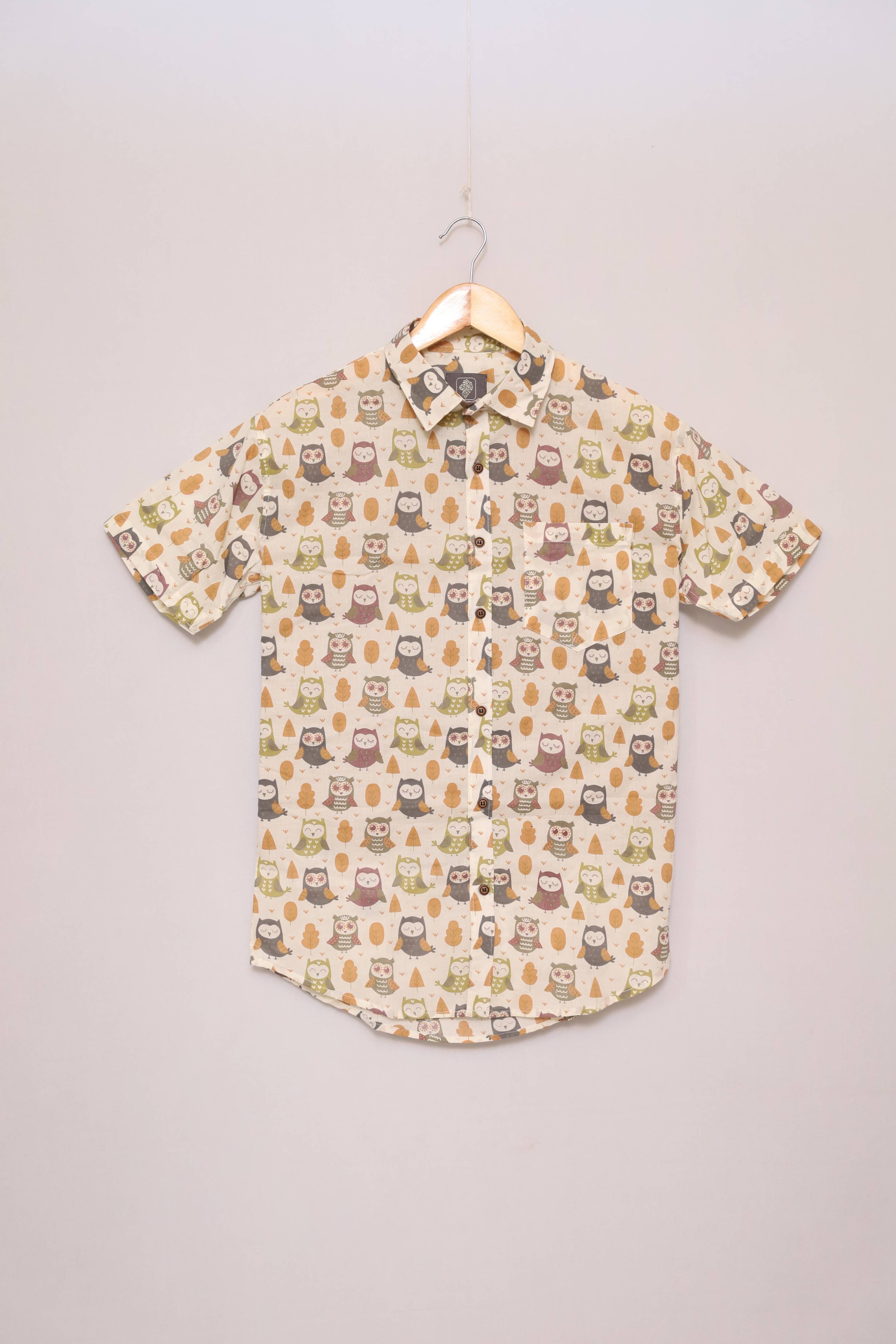 Autumn Owlet Unisex Cotton Shirt
