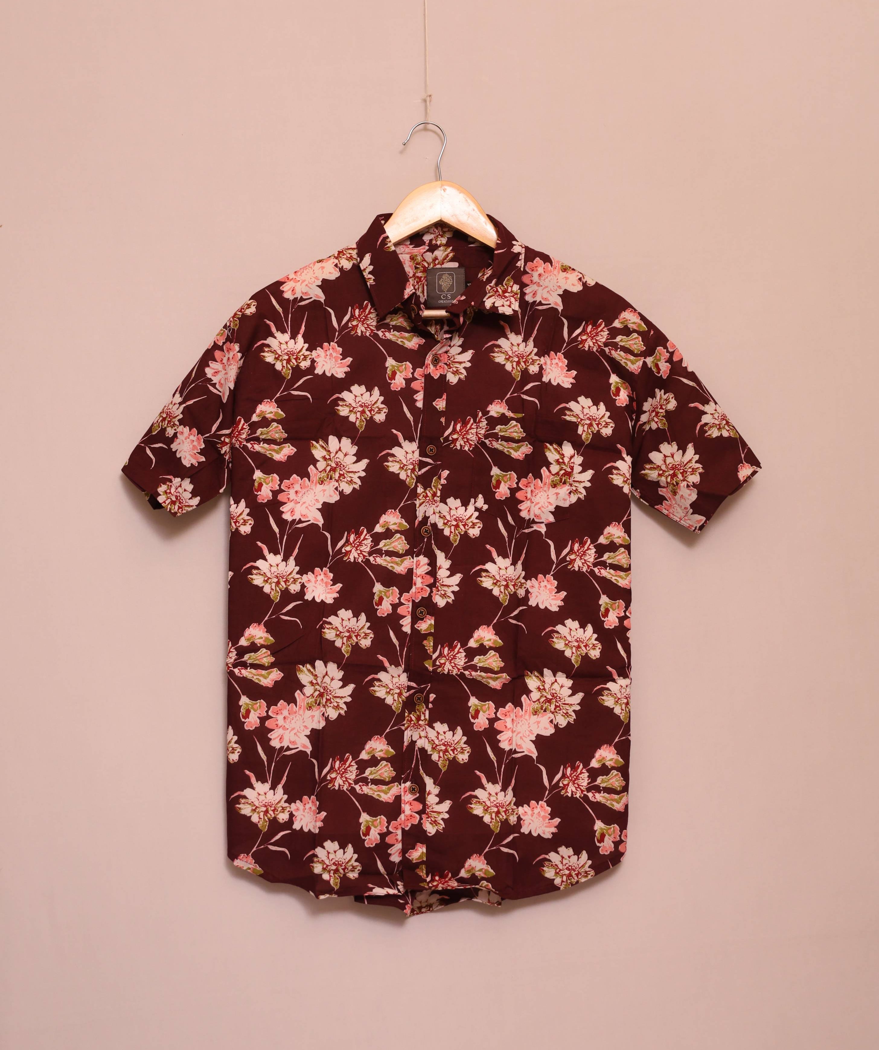 Cherry Blossom Noir Cotton Shirt