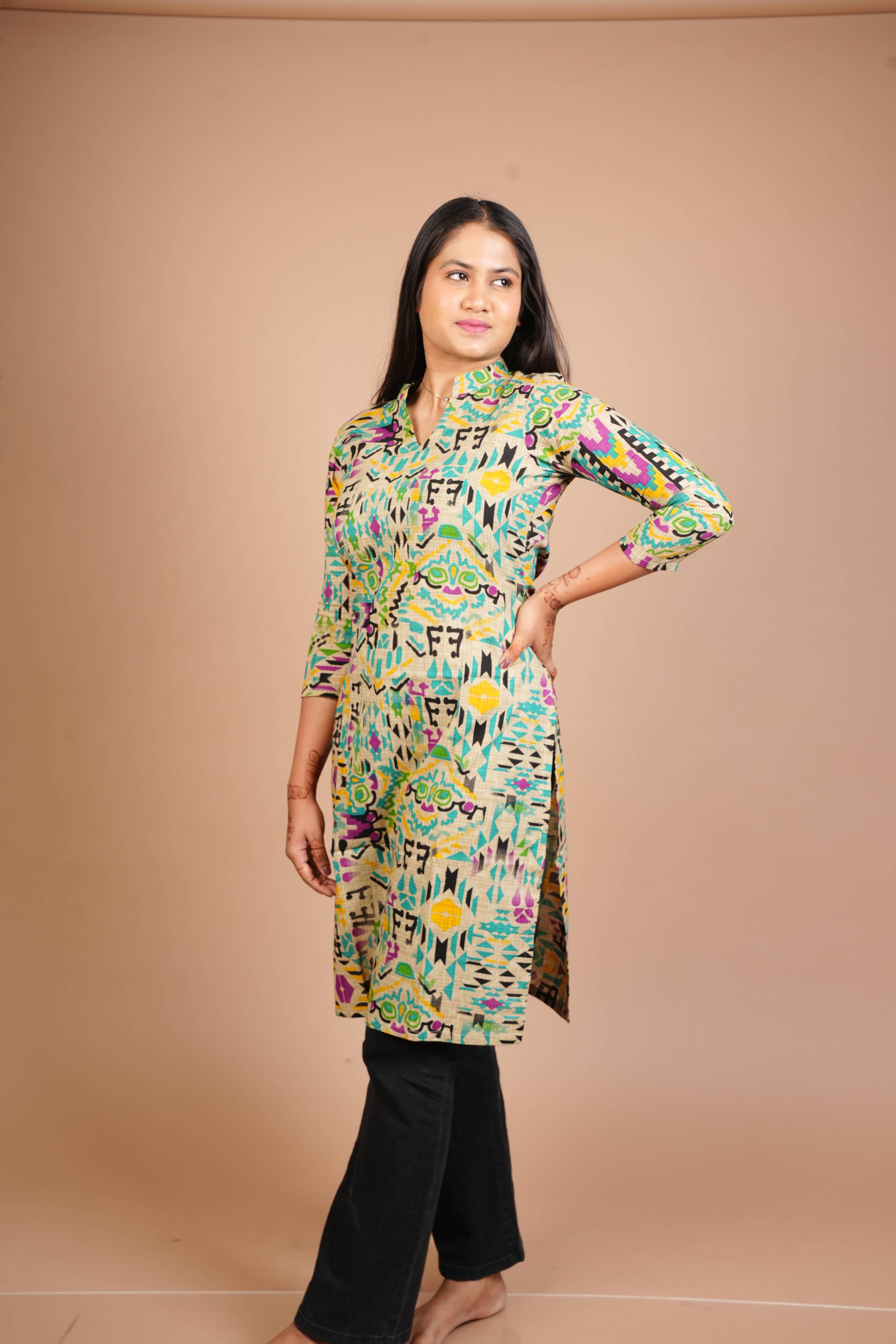 Colourful Printed Full Kurti