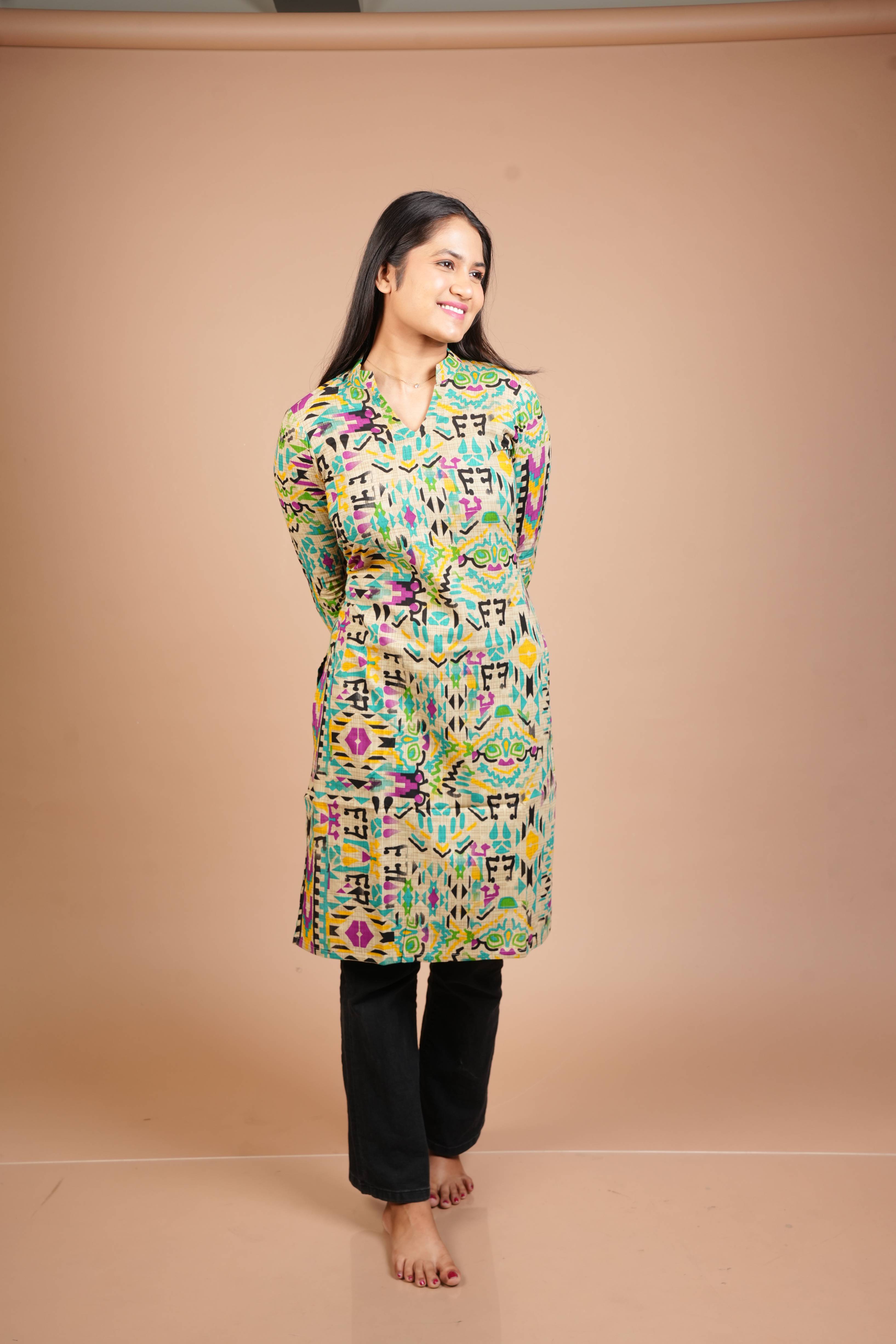 Colourful Printed Full Kurti