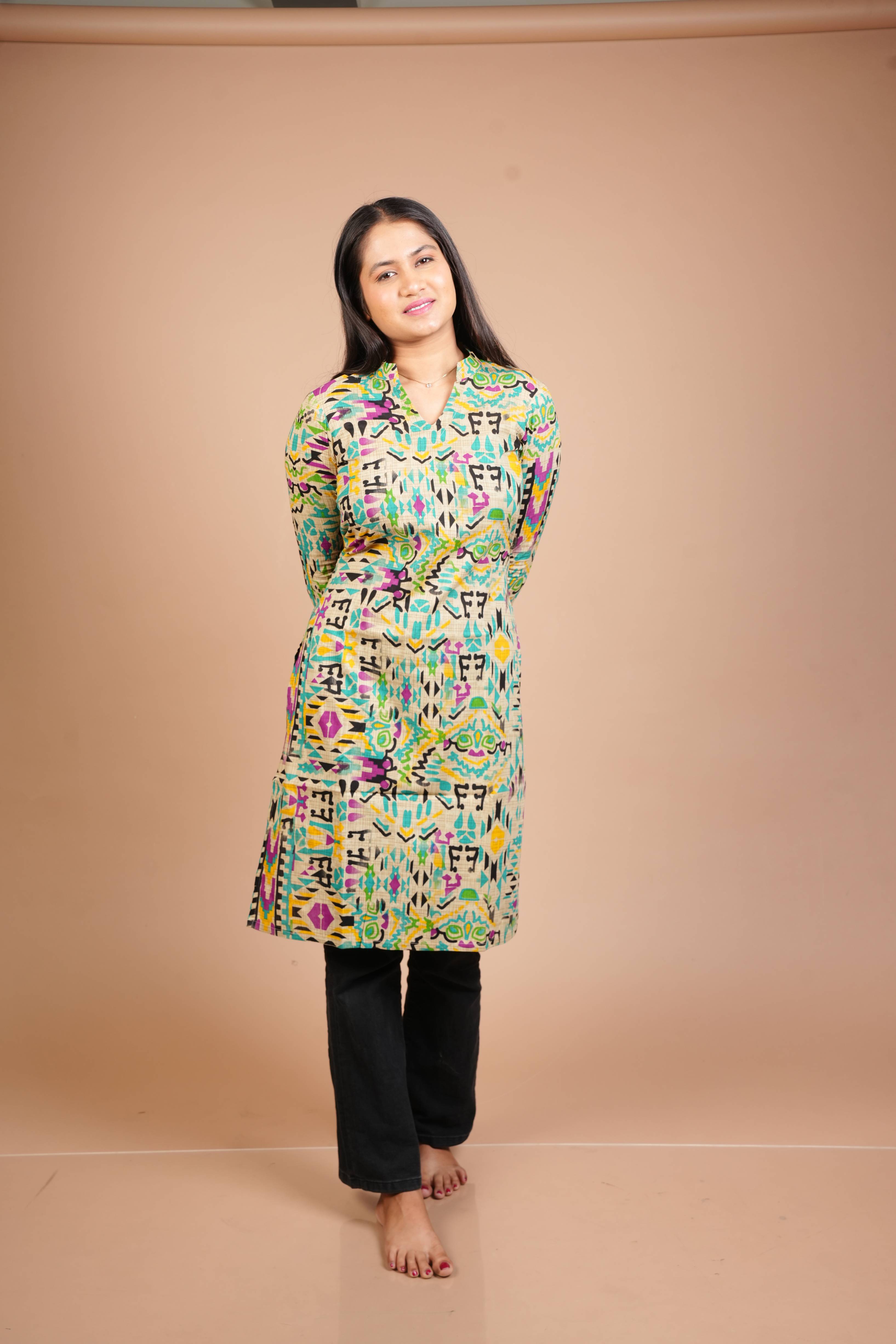 Colourful Printed Full Kurti