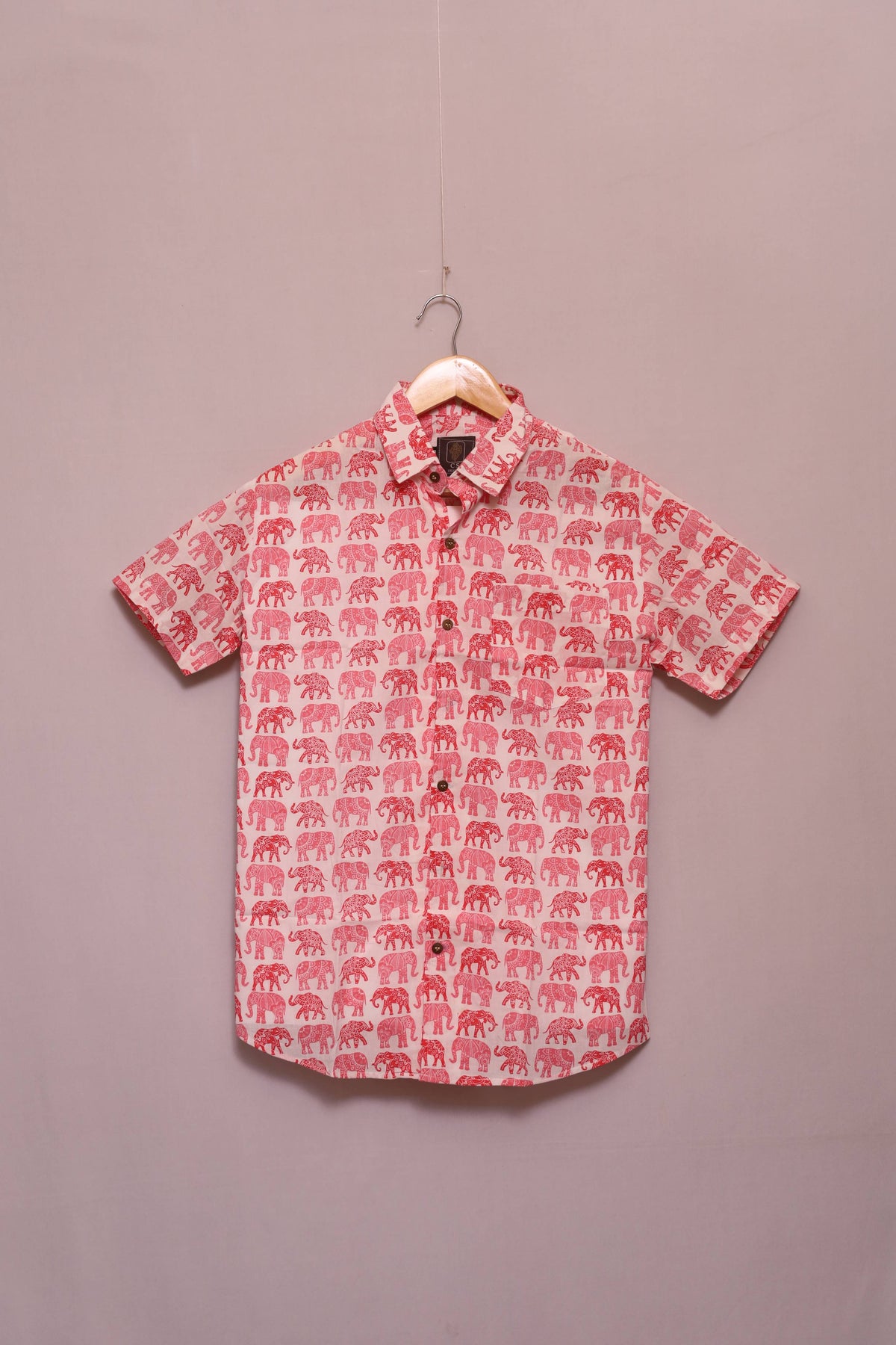 Coral Elephant Unisex Cotton Shirt