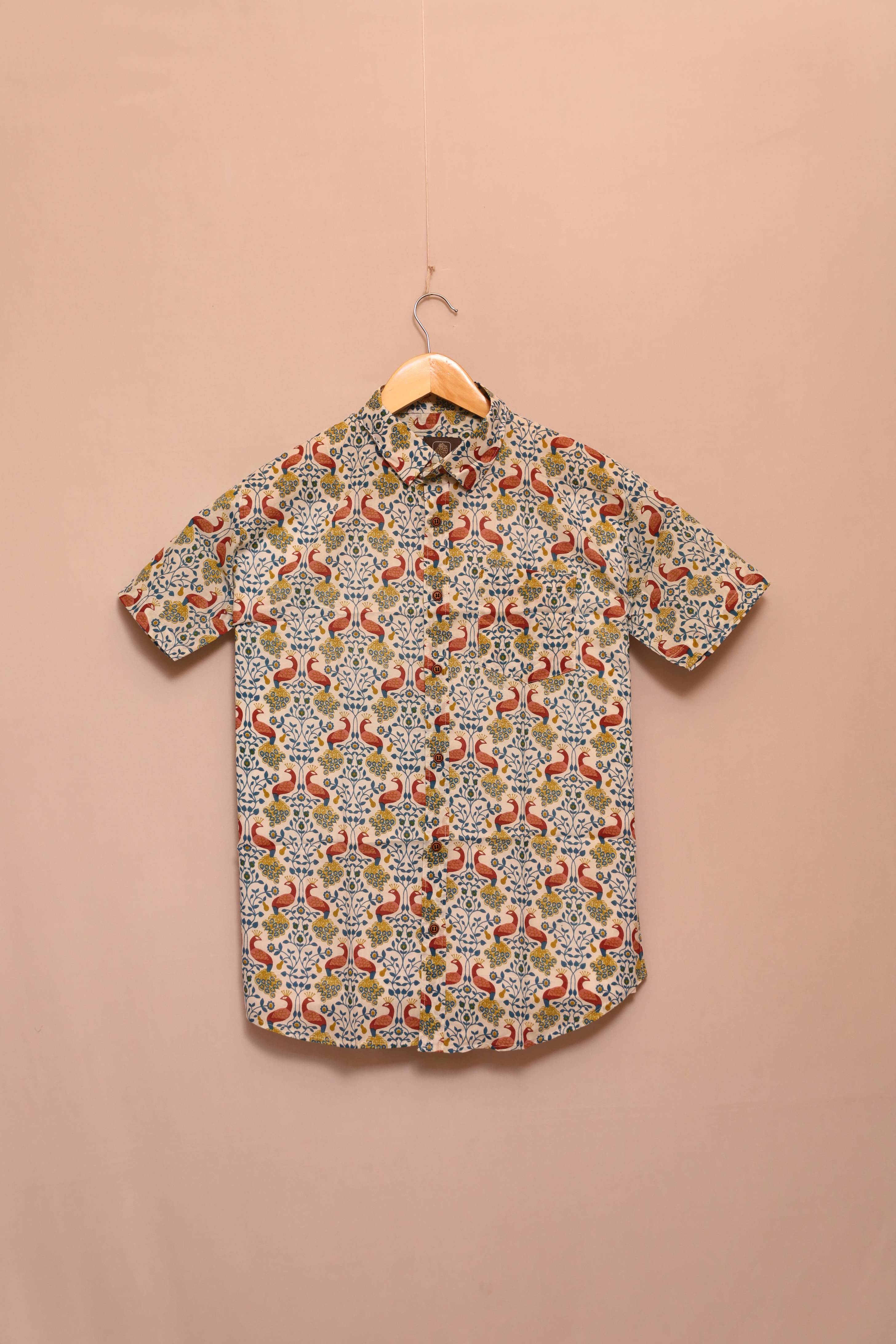 Flamingo Garden Unisex Cotton Shirt