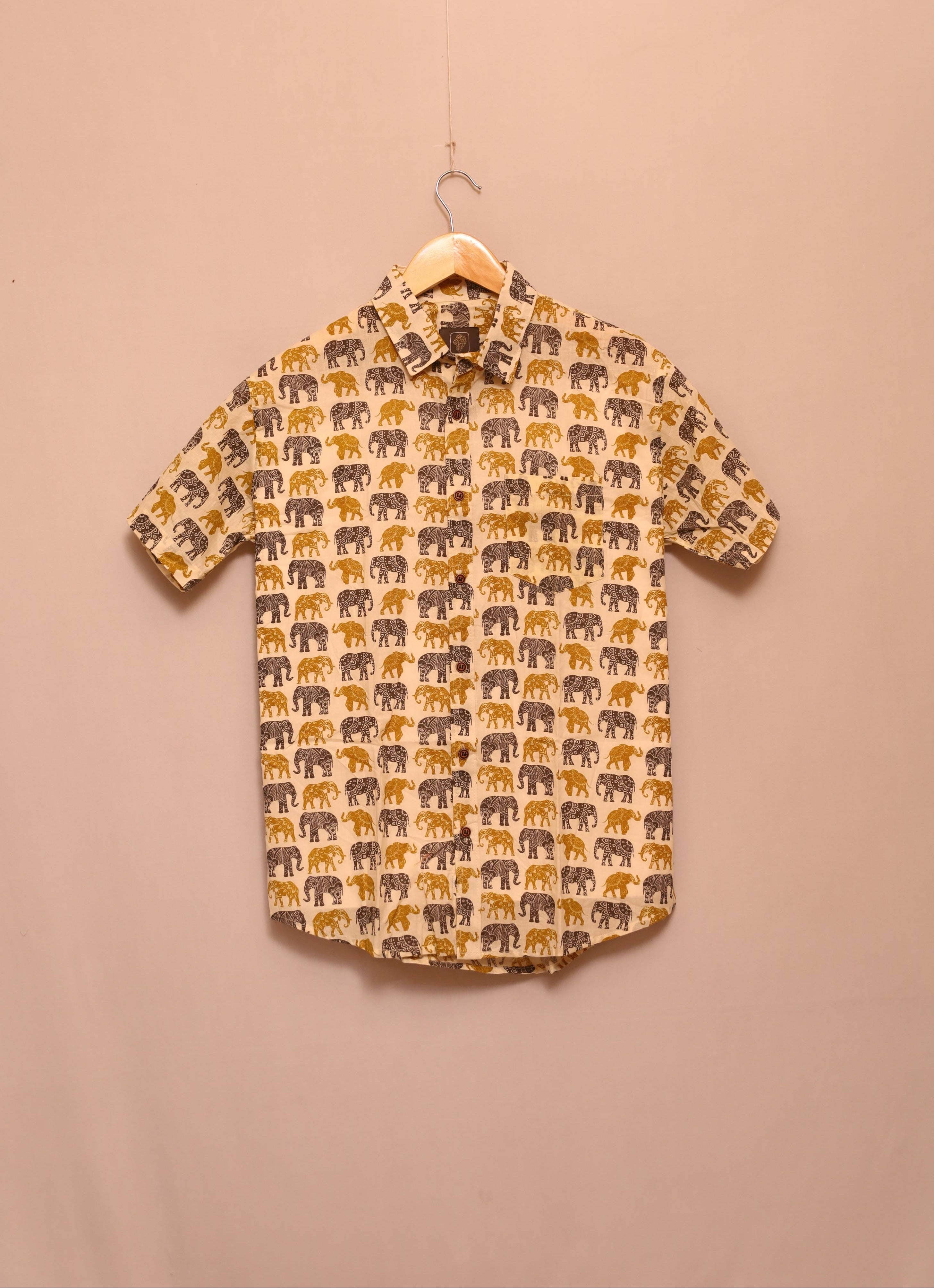 Golden Elephant Unisex Cotton Shirt