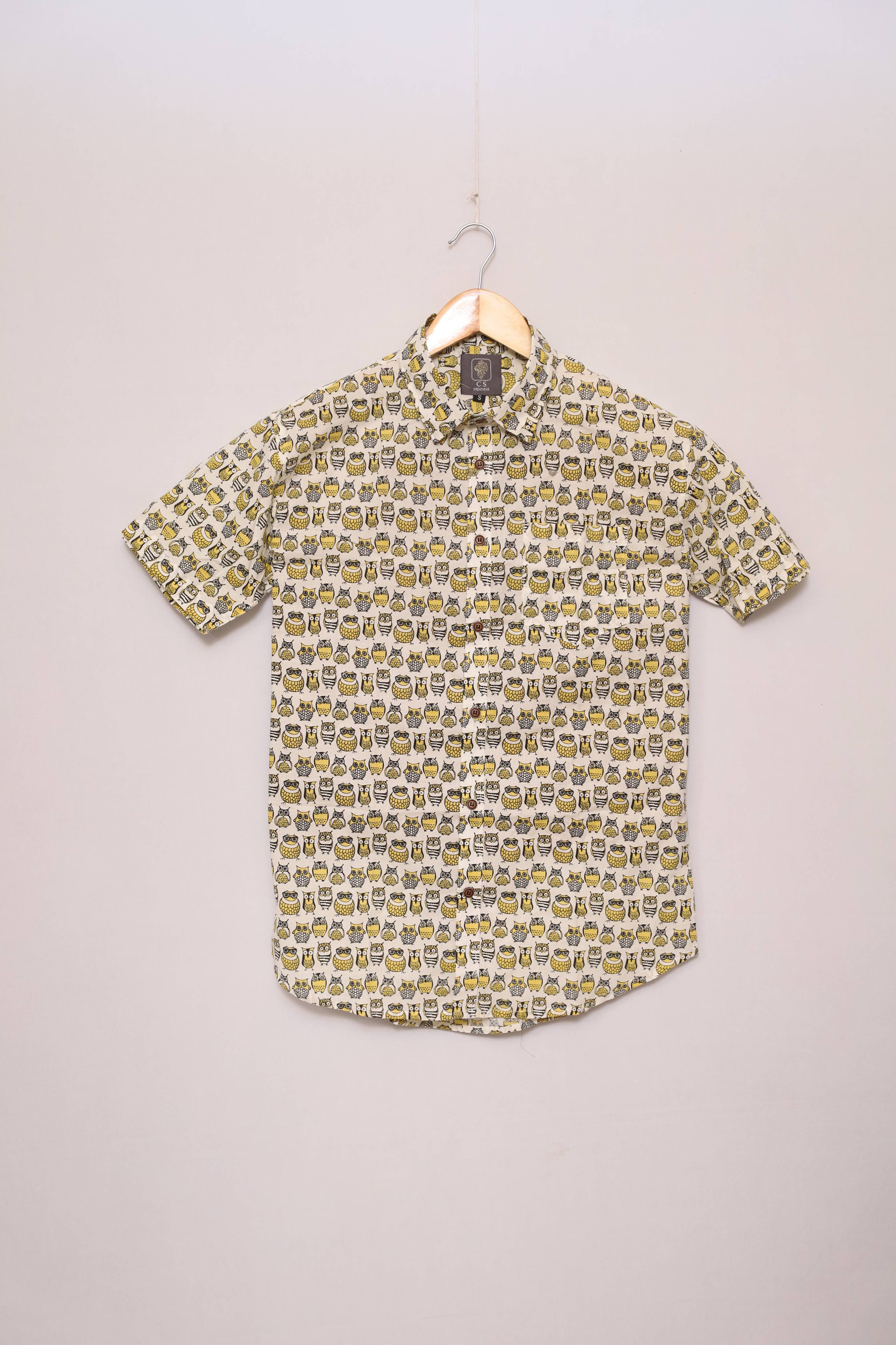 Golden Owlet Unisex Cotton Shirt