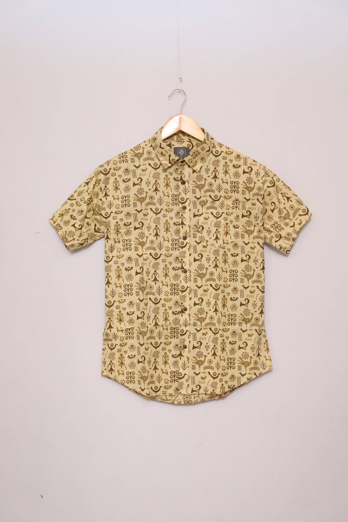 Golden Tribe Cotton Shirt – Ethnic Print
