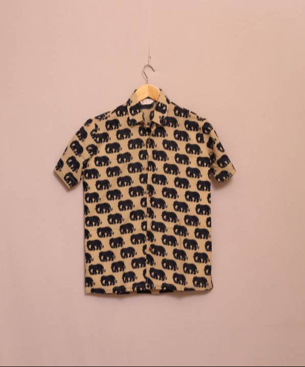 Indigo Elephant Unisex Cotton Shirt