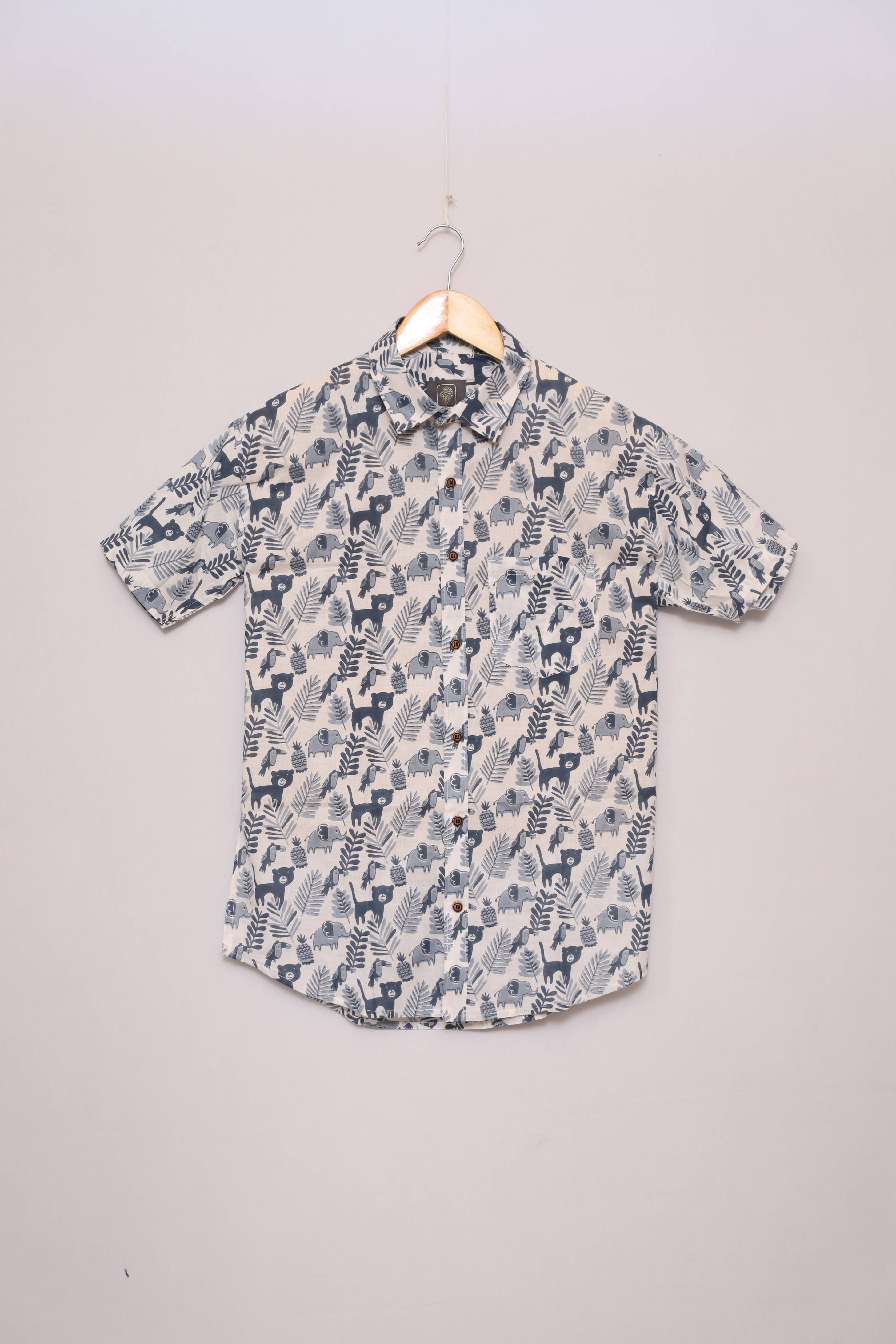Jungle Monochrome Unisex Cotton Shirt