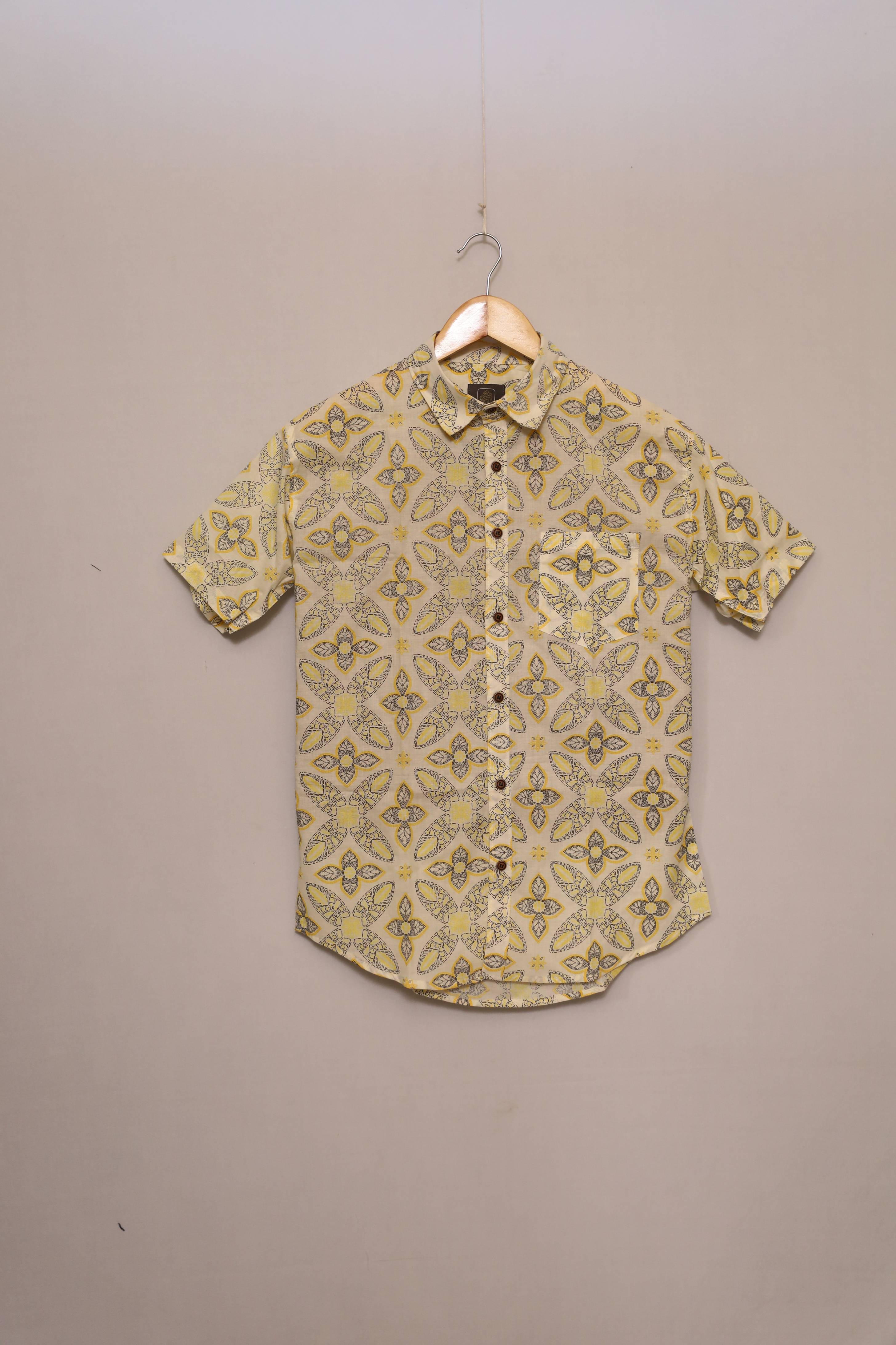 Light green floral abstract print