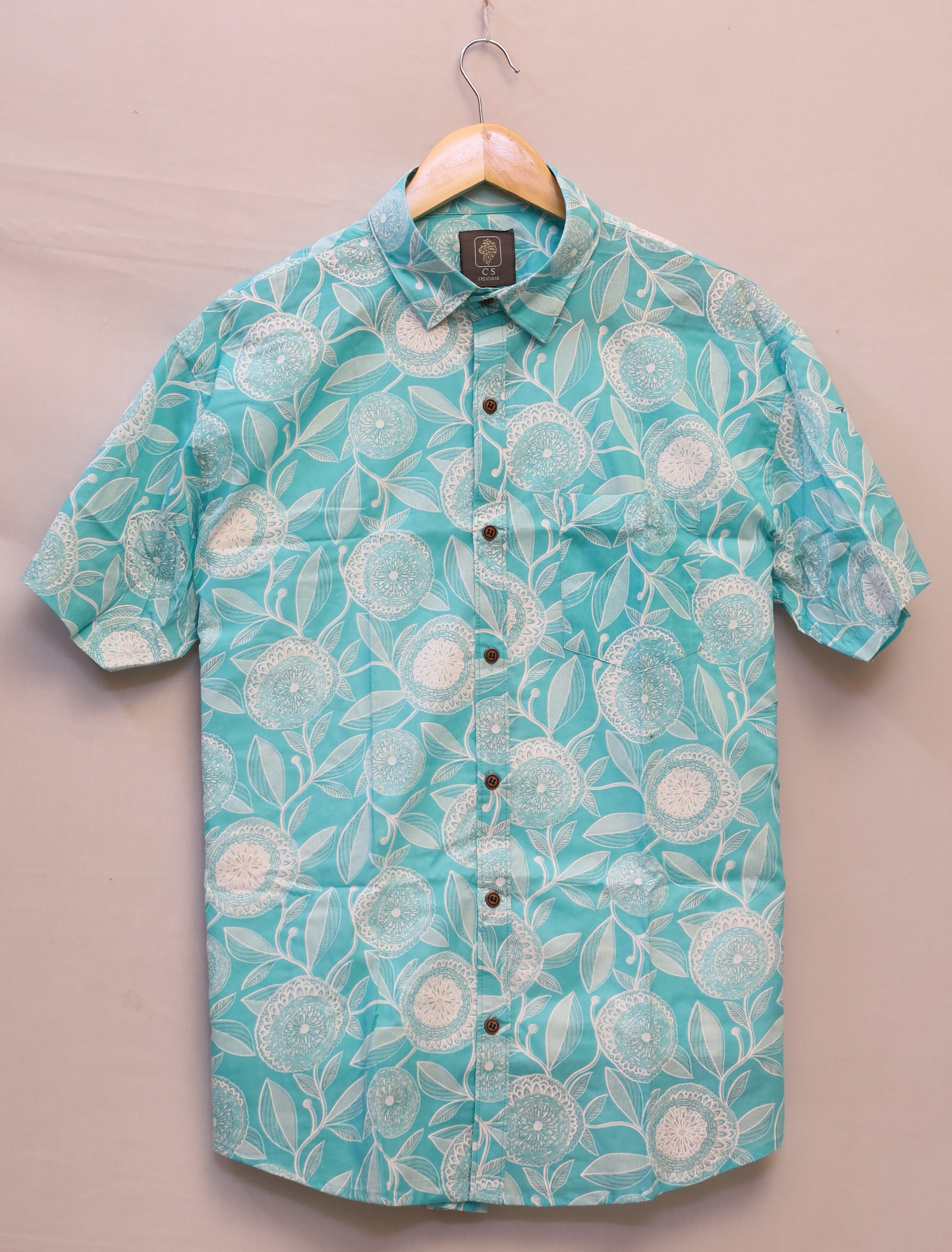 Blue Botanical Dream Cotton Shirt