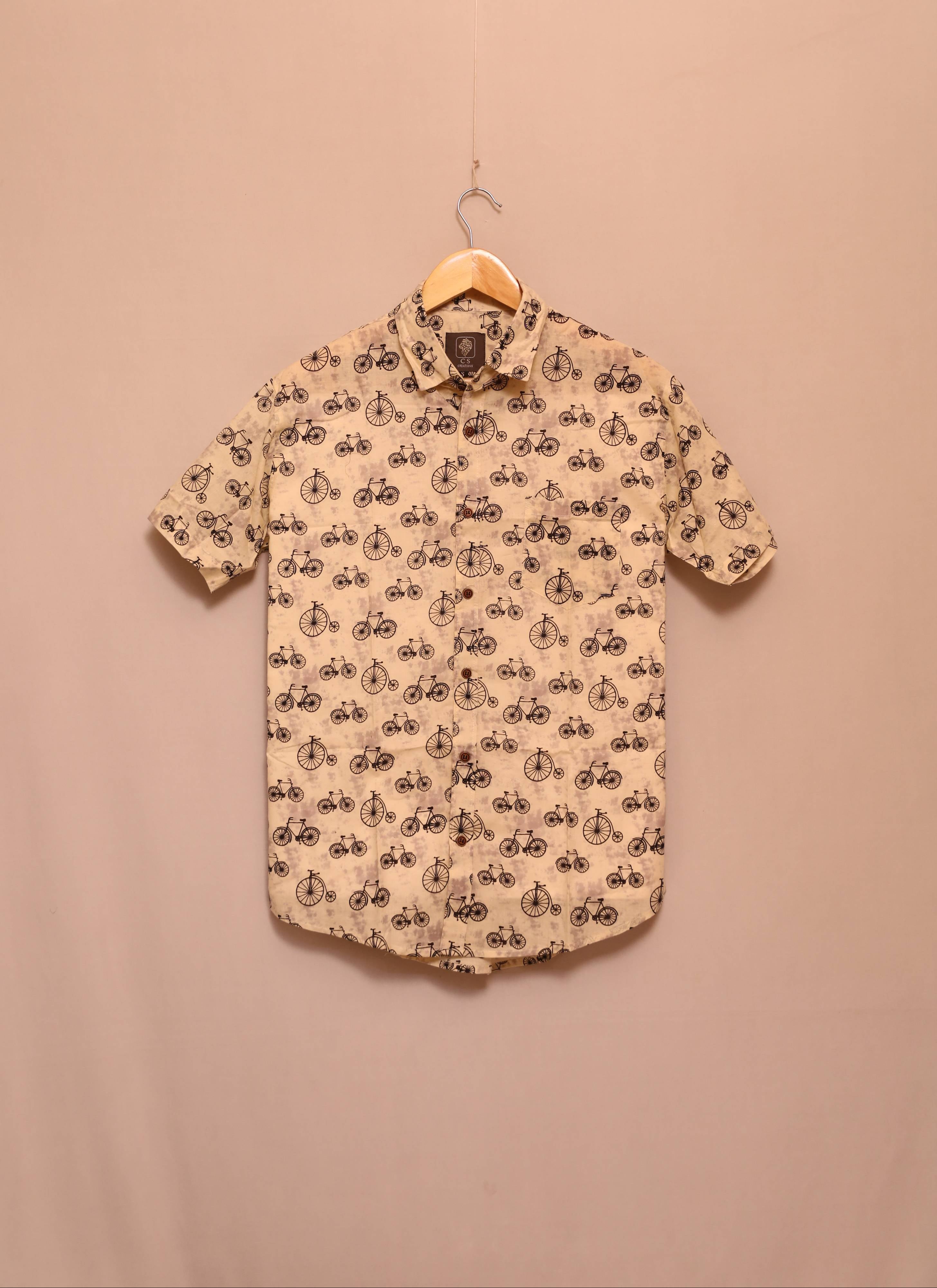 Monochrome Cycle Unisex Cotton Shirt