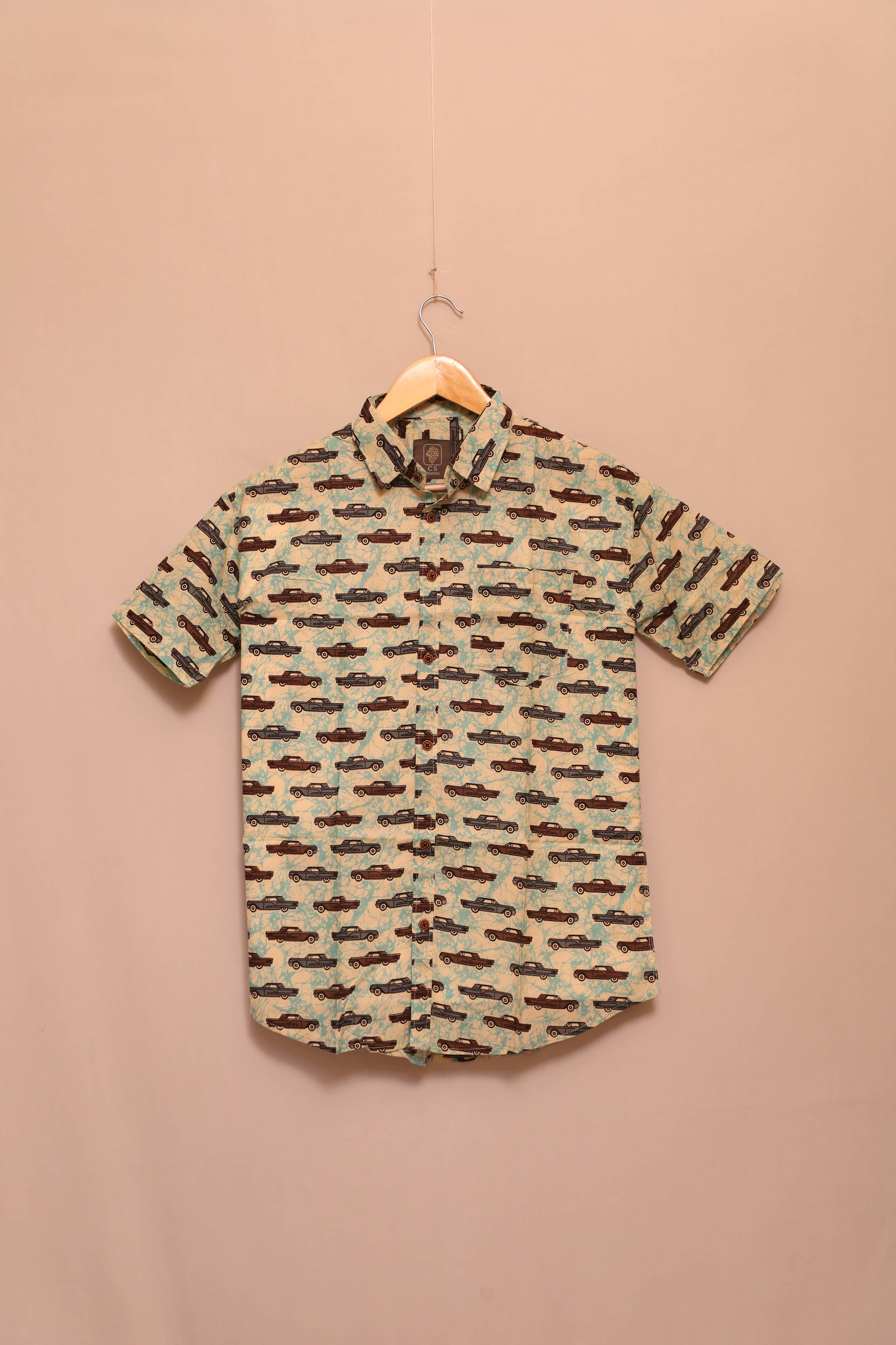 Retro Wheels Unisex Cotton Shirt