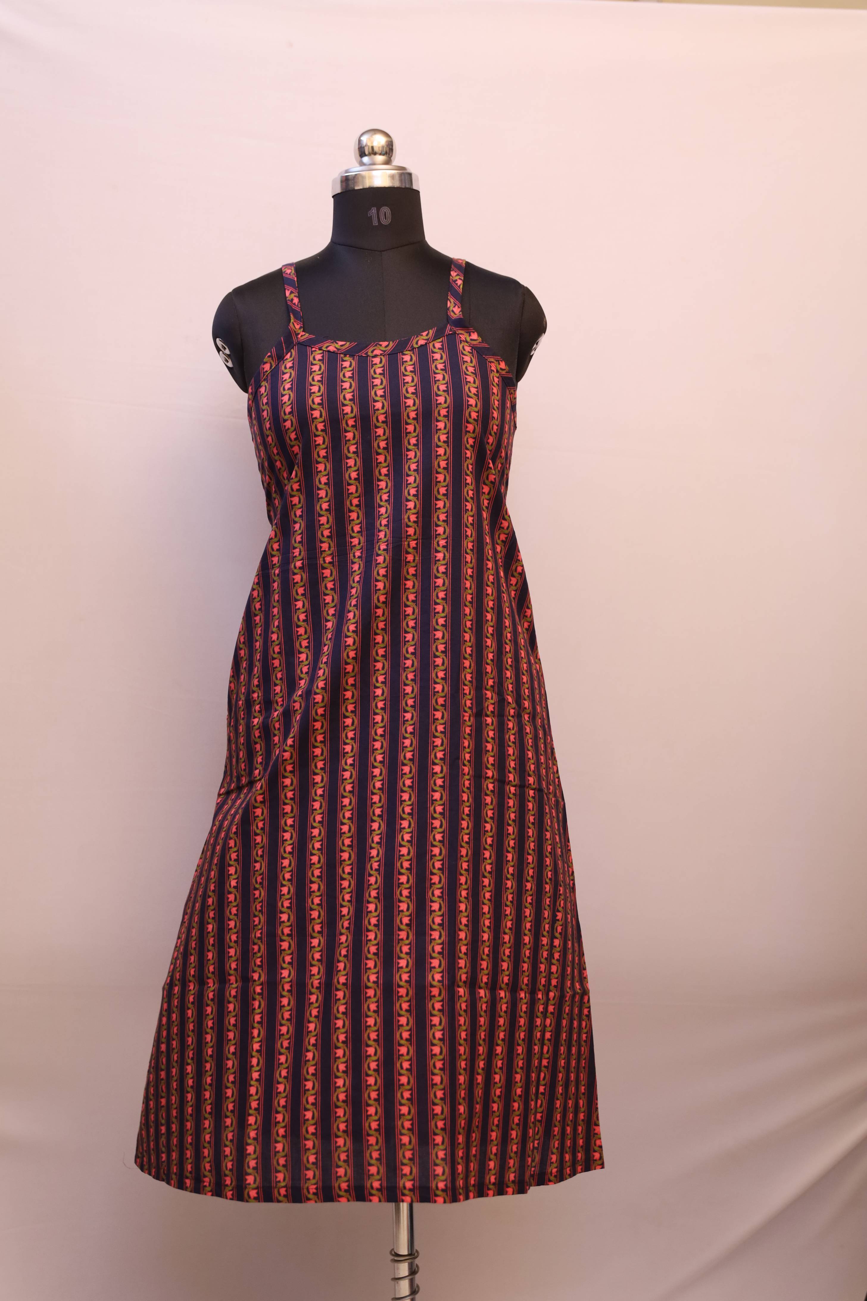 Ruby Stripe Spaghetti Kurti