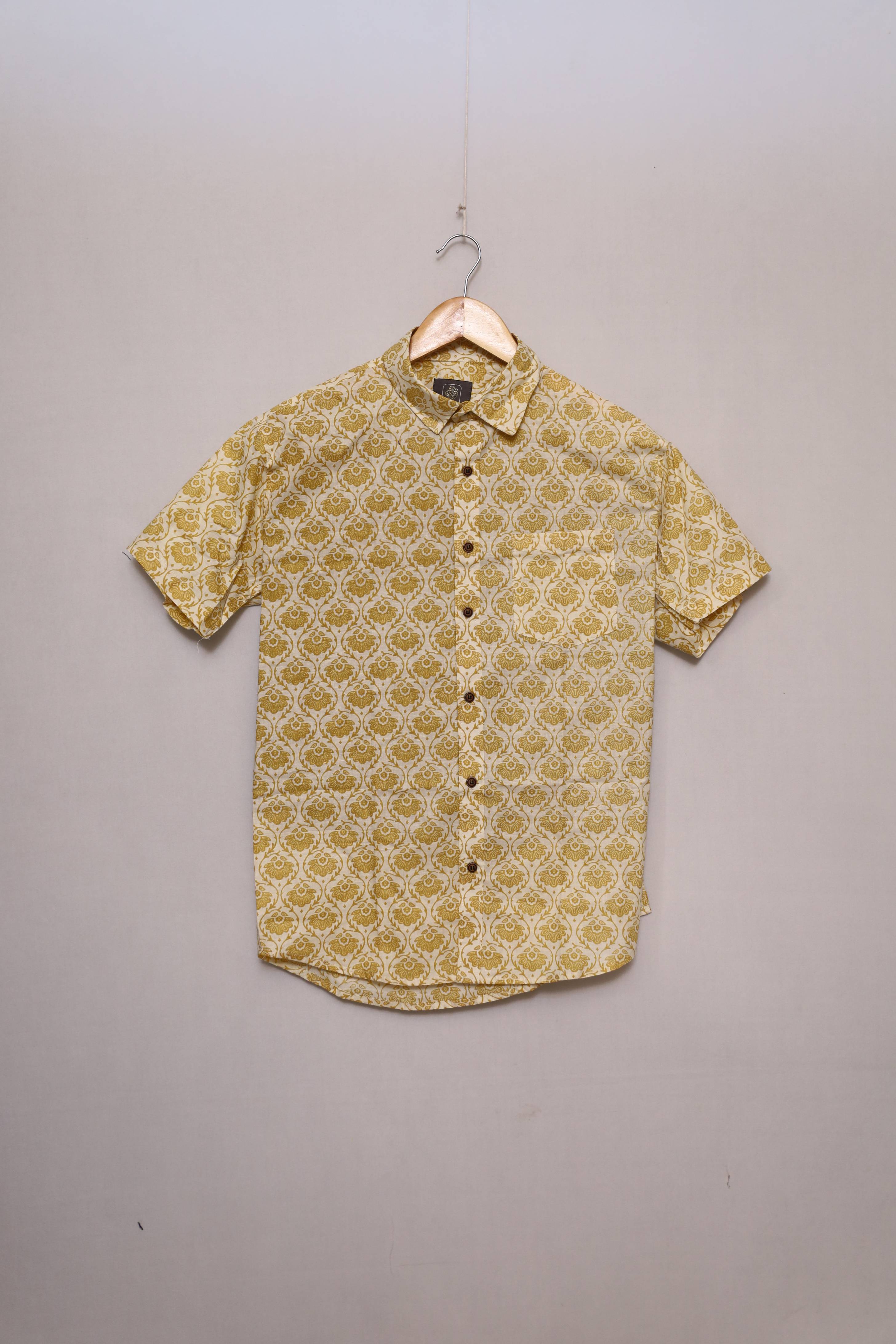 Sunlit Damask Unisex Cotton Shirt