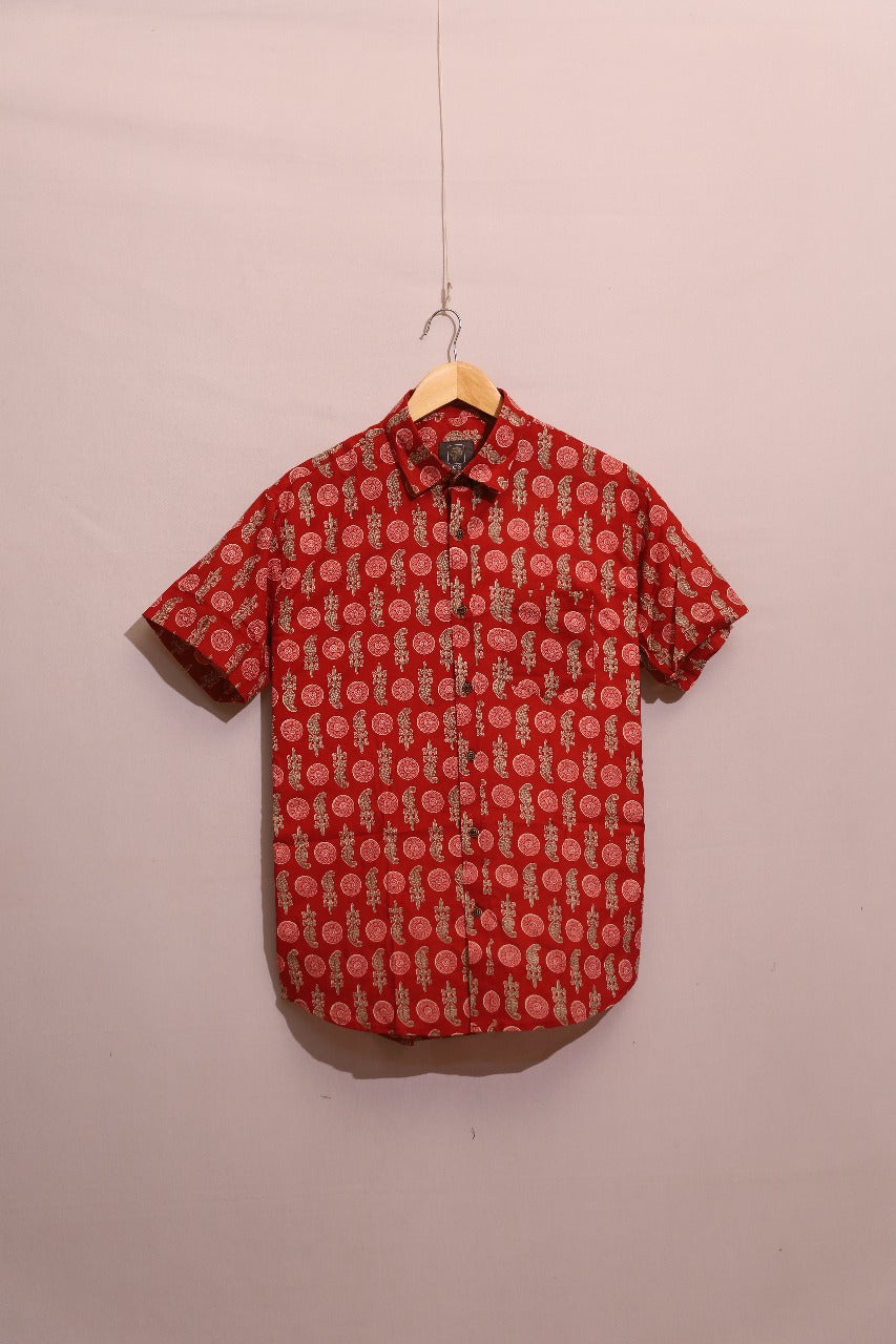 Crimson Spiral Block Unisex Shirt