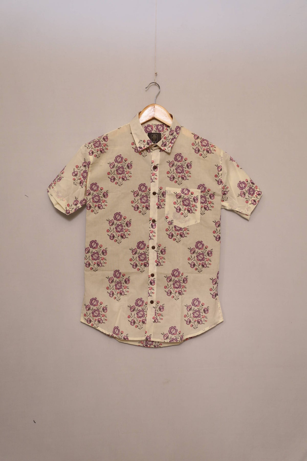 White With Purple Floral Print